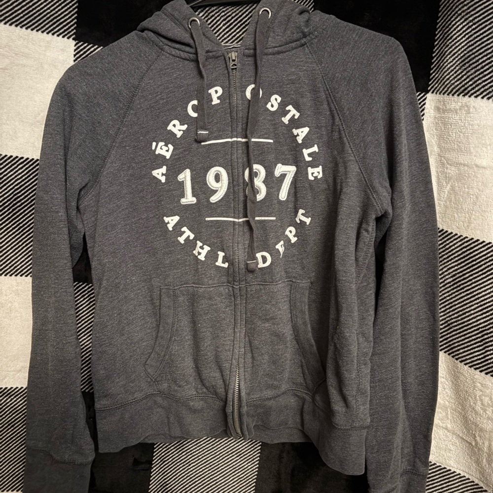 Aeropostale Gray Zip-Up Hoodie
